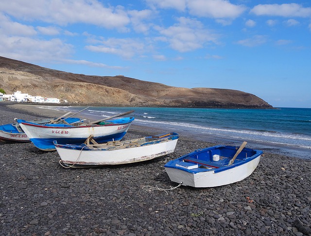 Boote am Strand von Fuerteventura
