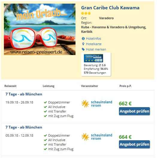 Gran Caribe Club Kawama Varadero www.reisen-preiswert.de