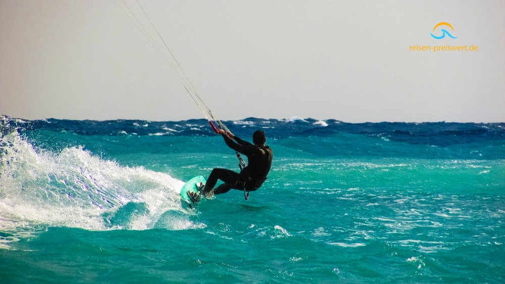 Kitesurfen, Wind, Meer, Sonne