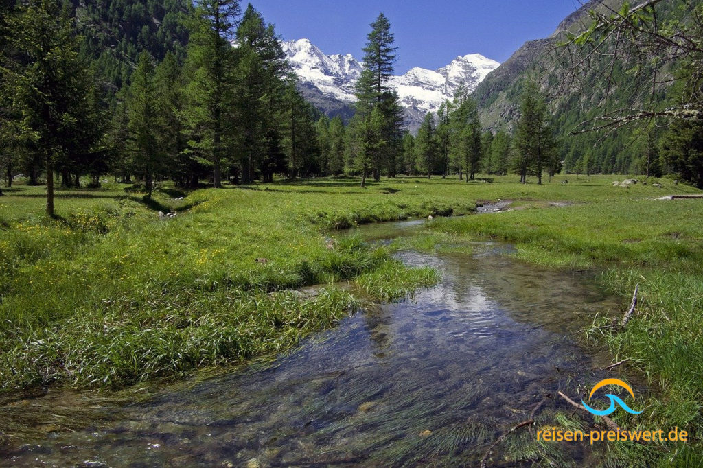 Fluß in der Natur des Nationalpark Gran Paradiso